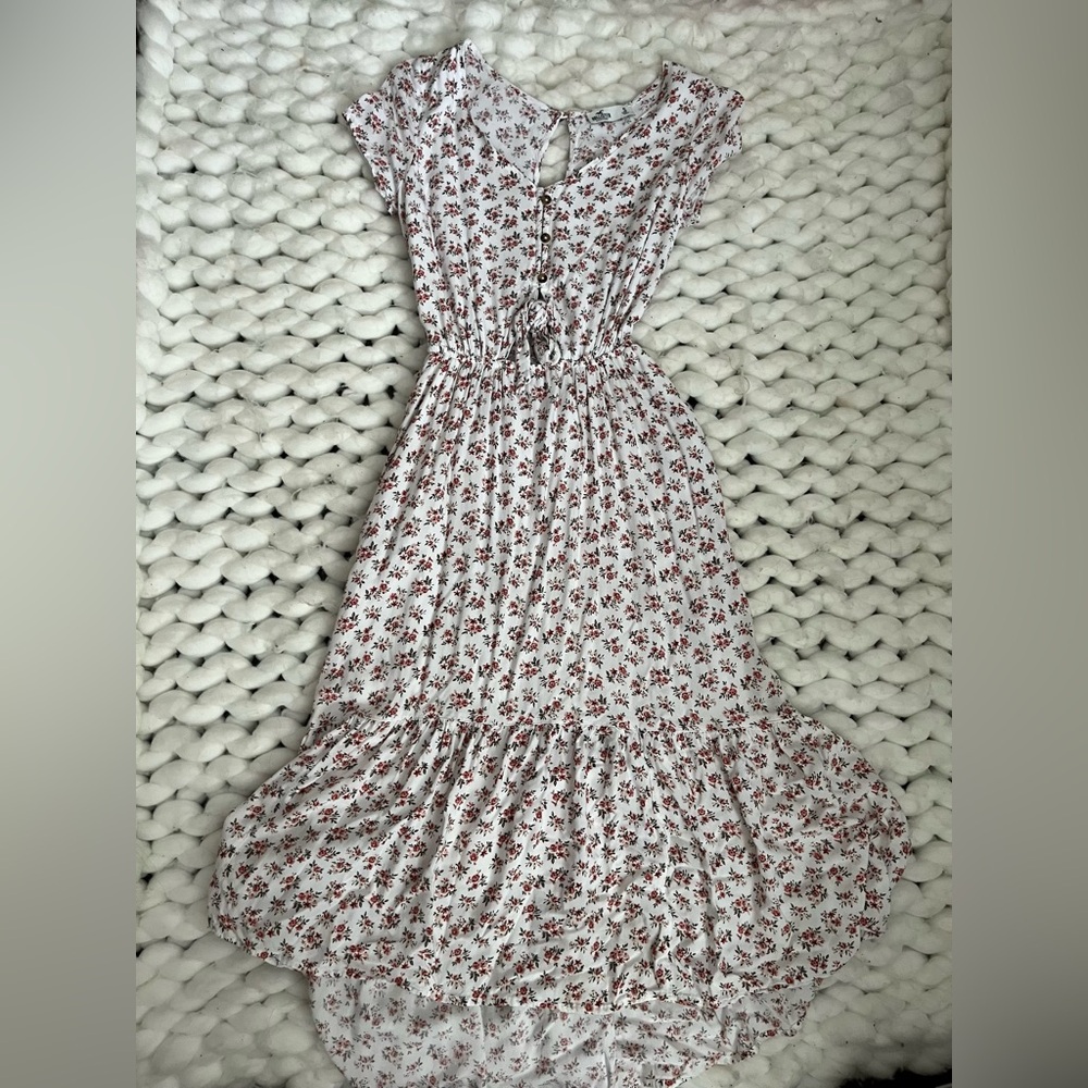 Hollister White Floral High-low Maxi Dress